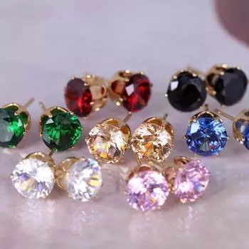 Женские модные ювелирные изделия, элегантные серьги-гвоздики с кубическим цирконием, свадебный подарок 1pair