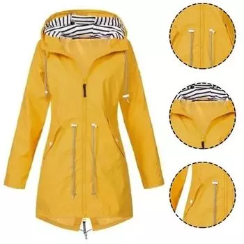 Женские модные ветрозащитные тренчи с капюшоном и молнией на открытом воздухе, повседневные водонепроницаемые куртки от дождя на шнурке, женские альпинистские куртки XL чёрный