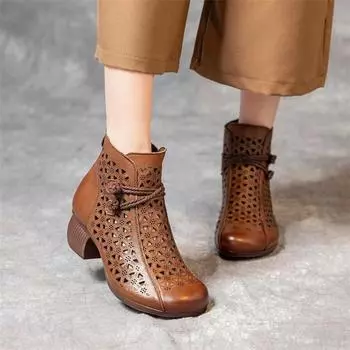 Женские модные женские ботильоны на танкетке, повседневная обувь на платформе, женские удобные короткие ботинки, летняя обувь 41 чёрный