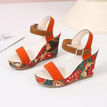 Женские модные женские сандалии на толстой подошве, сандалии на высоком каблуке, туфли с открытым носком и открытым носком 35 зелёный