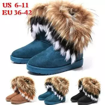 Женские модные зимние ботинки Теплые ботинки 42 чёрный