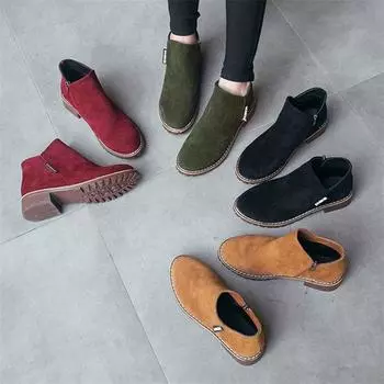 Женские модные зимние теплые меховые короткие замшевые зимние ботинки на молнии, ботильоны