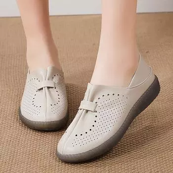 Женские мокасины черного цвета, повседневные туфли для ходьбы, летние туфли для вождения, офисные деловые мокасины для матери 35 бежевый