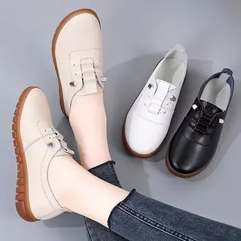 Женские мокасины из искусственной кожи для вождения, мокасины для ходьбы, повседневные удобные туфли-лоферы для женщин, на шнуровке, для бизнеса, офиса, платья, рабочая обувь 35