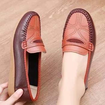 Женские мокасины из искусственной кожи, повседневные, модные женские туфли 2024 года, удобные мокасины на плоской подошве для активного отдыха 35 чёрный