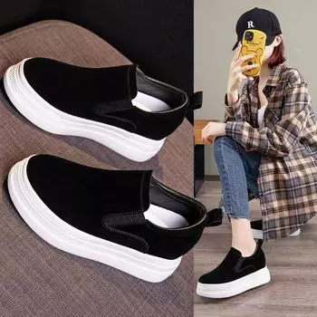 Женские мокасины из натуральной кожи на толстой подошве 2025 года — британский стиль, увеличивающие рост, обувь на весну/осень Size 39 серый