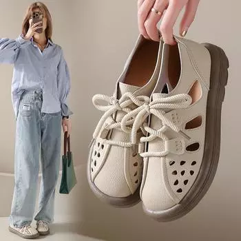 Женские мокасины, кожаная обувь для вождения, удобные туфли на плоской подошве, повседневные лоферы для медсестер, прогулочная минималистичная летняя женская обувь для беременных EU:35 бежевый