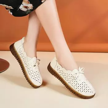 Женские мокасины, кожаные туфли, повседневная обувь для ходьбы, минималистская летняя обувь для беременных для девочек больших размеров EU:40