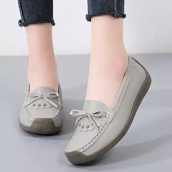 Женские мокасины, лоферы, кожаные, для вождения, удобные, на плоской подошве, повседневные, без застежек, для ходьбы, в минималистичном стиле, для беременных мам EU:35 чёрный