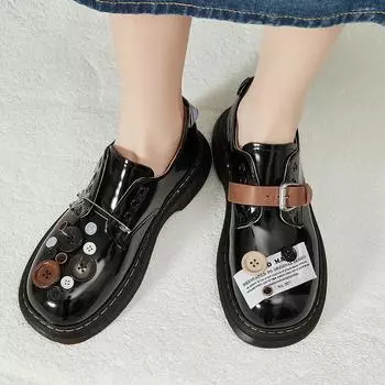 Женские мокасины Мэри Джейн на толстой подошве Bosi Niche Design 2025 года 40 чёрный