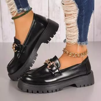 Женские мокасины Модные туфли на платформе Женские черные британские туфли-лодочки с кисточками Повседневные туфли Мэри Джейн на плоской подошве Женские прогулочные туфли Zapatos De Mujer 35 чёрный