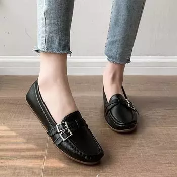 Женские мокасины на плоской подошве, лоферы, натуральная кожа, женская обувь, балетки, медсестры, женские туфли, большие размеры 40 белый