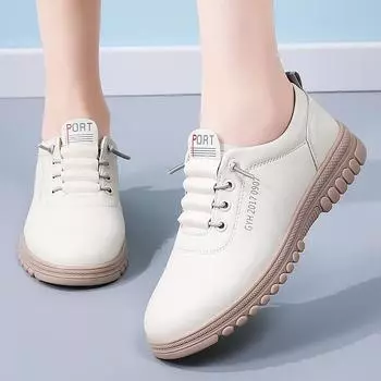 Женские мокасины на плоской подошве, обувь для вождения, удобная повседневная обувь в стиле минимализма, дышащая обувь для девочек-студенток EU: 36 слоновая кость