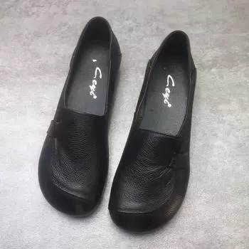 Женские мокасины на плоской подошве, повседневные однотонные туфли без застежек, легкая и удобная обувь 40 чёрный