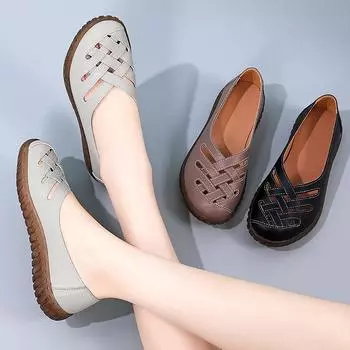 Женские мокасины на плоской подошве, удобные повседневные туфли в минималистичном стиле, мягкие летние туфли для девочек-студенток EU: 36 слоновая кость