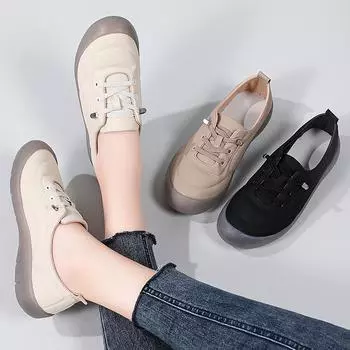 Женские мокасины на плоской подошве, удобные повседневные минималистичные мягкие прогулочные туфли с вышивкой для девочек-студенток EU: 36 слоновая кость