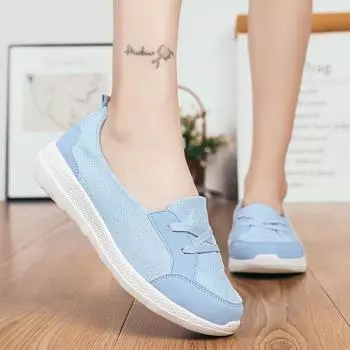 Женские мокасины повседневные белые прогулочные туфли летние черные легкие пляжные туфли для мам большого размера EU: 36 чёрный