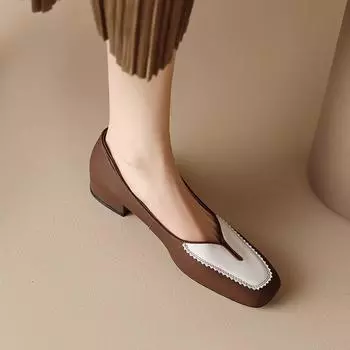 Женские мокасины Роскошные элегантные повседневные туфли из искусственной кожи для женщин, тенденции 2024 года, мокасины, социальная обувь для отдыха на открытом воздухе, модные туфли на низком каблуке 34 коричневый
