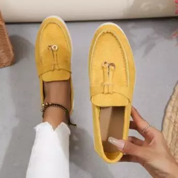 Женские мокасины Slip On женские туфли на плоской подошве бренд весна осень повседневные туфли на плоской подошве кожаные кашемировые туфли одинарные туфли большого размера 43 43