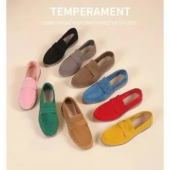 Женские мокасины Весна Slip on Женские дизайнерские туфли на плоской подошве Британский стиль Ретро дышащие мюли Удобные туфли на плоской подошве 2024 35 жёлтый