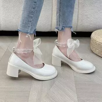 Женские мокасины в британском стиле 2024 года, сабо на платформе с круглым носком, повседневные женские кроссовки, оксфорды с бантом, женские сандалии 35