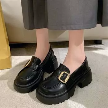 Женские мокасины в британском стиле с круглым носком, женские туфли в стиле «лолита», туфли-оксфорды на платформе, студенческие туфли в стиле JK, униформа, Y2K 35