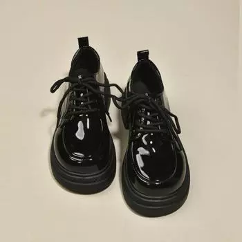 Женские мокасины в британском стиле, универсальные туфли-сабо на платформе, женская обувь с неглубоким носком, повседневные оксфорды с круглым носком 35