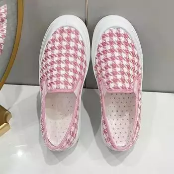 Женские мокасины женские повседневные кроссовки на вулканизированной платформе для женщин тенденции лета 2024 года удобная роскошная парусиновая обувь для отдыха на открытом воздухе 36 чёрный