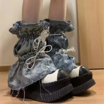 Женские мотоциклетные ботинки на танкетке, толстые, весенние, на высоком каблуке, на платформе, кожаные армейские ботинки, на шнуровке, черные, для девочек, на платформе 35 синий