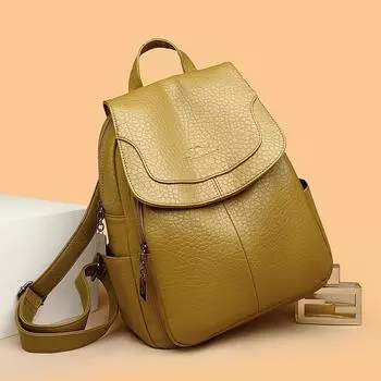 Женские мягкие кожаные рюкзаки. Вместительные школьные сумки для девочек-подростков. Рюкзак для путешествий. Высокое качество.