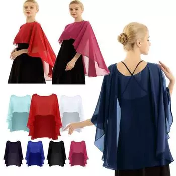 Женские мягкие шифоновые свадебные накидки Высокие низкие вечерние платья Свадебная длинная шаль и накидки красный