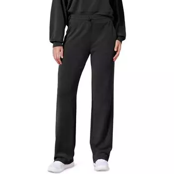 Женские мягкие широкие брюки с карманами, повседневные брюки с регулируемой талией и высокой талией L чёрный