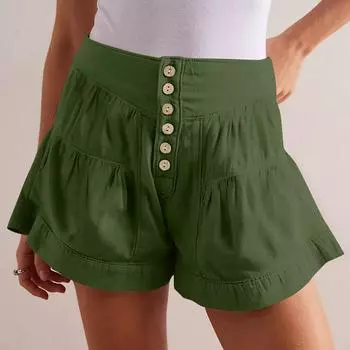 Женские мягкие шорты с карманами, мягкие застежки на пуговицы, без молнии, облегающие шорты XL