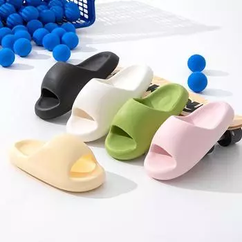 Женские мягкие тапочки с облаками, летние пляжные сандалии на мягкой подошве из ЭВА, женские нескользящие однотонные тапочки для отдыха в ванной комнате 36-37 розовый