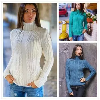 Женские мягкие теплые кашемировые свитера с высоким воротником, топы, корейские тонкие зимние теплые вязаные пуловеры, джемперы L абрикосовый