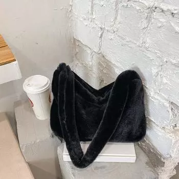 Женские мягкие теплые плюшевые сумки, пушистые сумки подмышками, вечерние сумки в стиле ретро, популярные