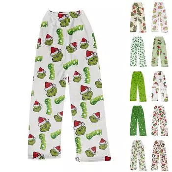 Женские мягкие удобные пижамные штаны женские повседневные домашние брюки зимние L армия зеленый