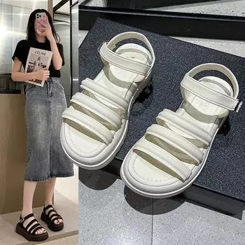 Женские мюли на каблуке для пляжа 35 бежевый