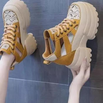 Женские мюли с каблуком для походов 35 жёлтый