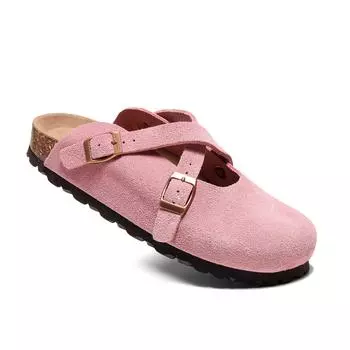 Женские мюли женские сабо кожаные тапочки без застежек из пробки для женщин мужские модные сандалии 36