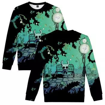 Женские Мужские Худи с принтом Hollow Knight Silksong, Свитшоты с круглым вырезом, Мужской пуловер для путешествий, Мужской топ, Уличная одежда, Спортивный костюм для улицы XS