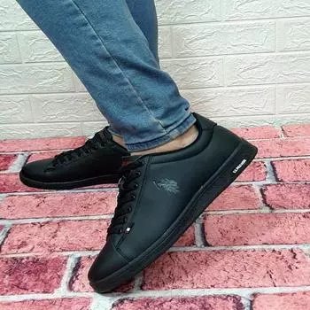 Женские мужские кроссовки U.S.Polo Franco Black Flat Sole Sneaker
