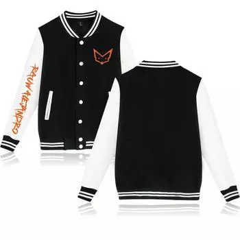 Женские мужские куртки Куртка-бомбер Rauw Alejandro Бейсбольная куртка большого размера Верхняя одежда в стиле хип-хоп для пар колледжа Одежда XS чёрный