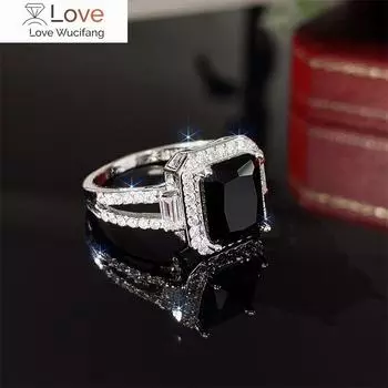Женские/мужские обручальные кольца с черным цирконием модный дизайн аксессуары для вечеринок эффектный подарок крутая девушка модные ювелирные изделия 6