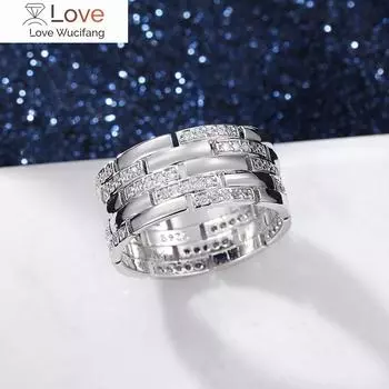 Женские/мужские обручальные кольца в форме цепочки для часов, инкрустированные блестящими крошечными цирконами, ювелирные изделия для мужчин и женщин, персонализированный подарок 8