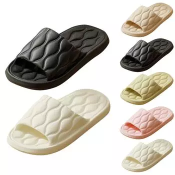 Женские мужские парные летние тапочки на толстой подошве с нескользящей подошвой для дома и улицы 40 чёрный