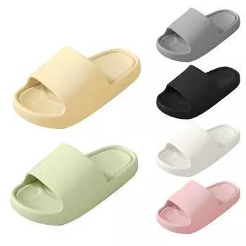 Женские мужские парные летние тапочки на толстой подошве с нескользящей подошвой для дома и улицы 40 чёрный