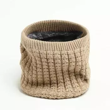 Женские Мужские Вязаные Шарфы на Шею Зимние Теплые Толстые Флисовые Внутри Шерстяные Воротники Шарф-Кольцо Эластичный Вязаный Шарф Снуд Шейный Платок One Size