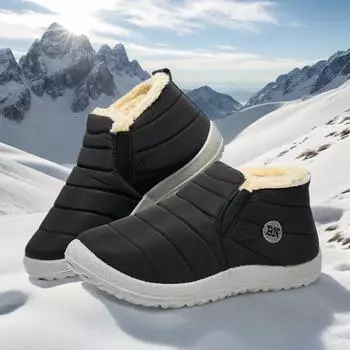 Женские/мужские зимние ботинки сохраняют тепло, водонепроницаемая зимняя обувь 44 чёрный