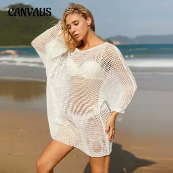 Женские накидки, бикини, солнцезащитные накидки, рубашки с вырезами, трикотажные рубашки с защитой от солнца One Size белый
